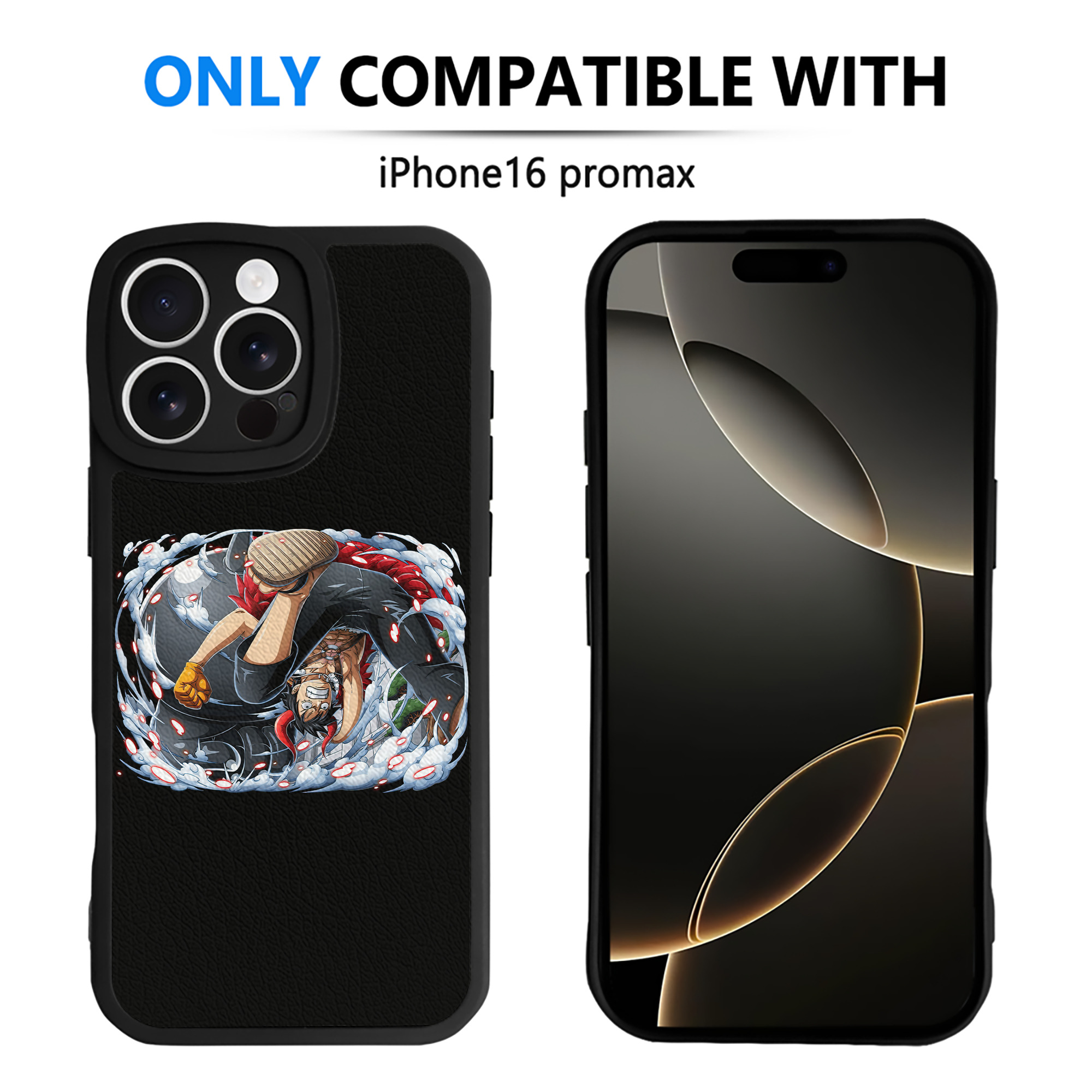 （画像用） ワンピース モンキー・D・ルフィ ONE PIECE Monkey D. Luffy 【iPhone 16シリーズ対応】シリコンスマホケース（レザー調） 材質：シリコン